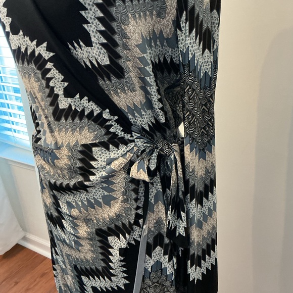 Cache Black and Cream Zigzag Long Sleeve Dress - Picture 3 of 11